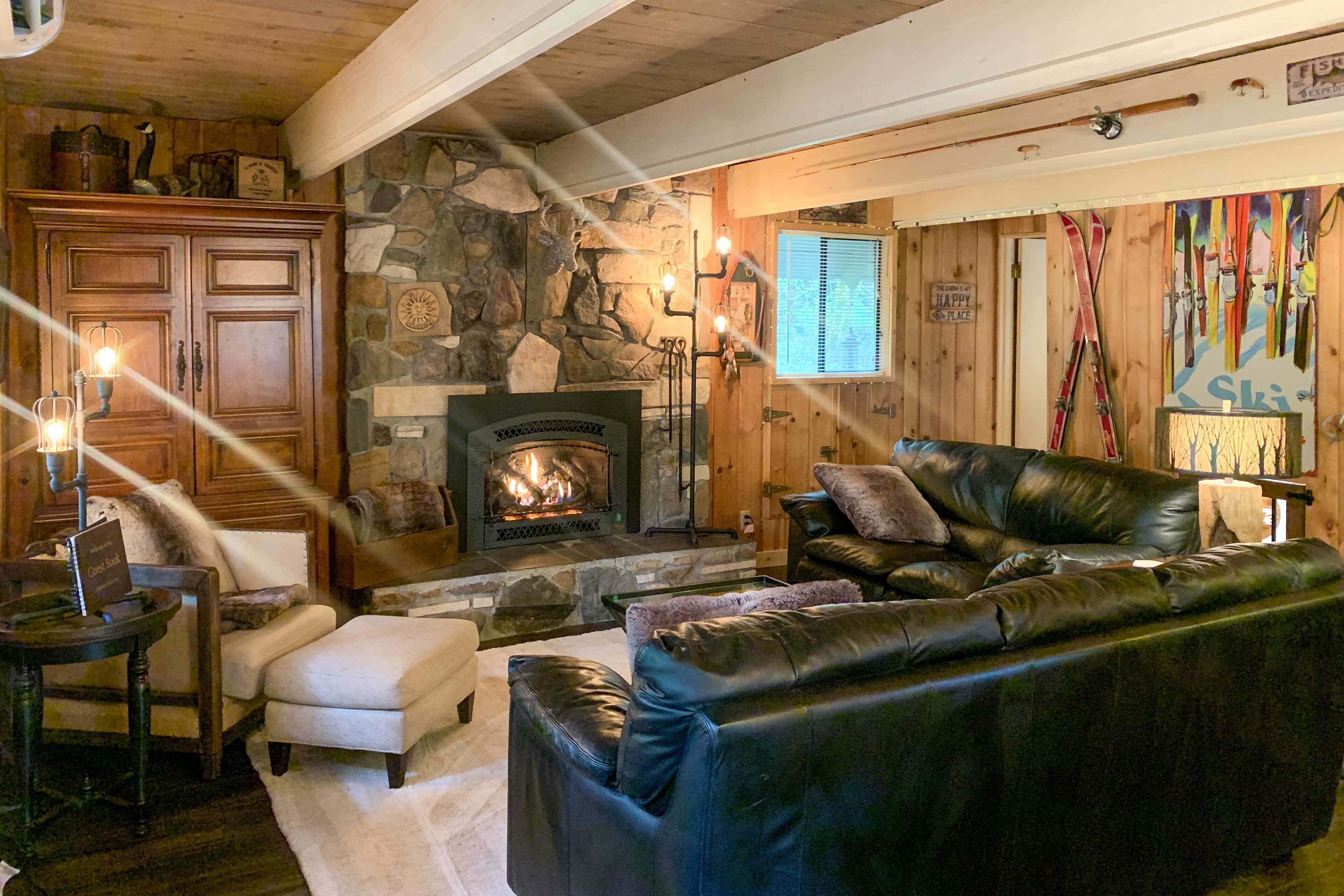 Cozy A-frame w/ Hot Tub, Fire Pit, & Fireplace!