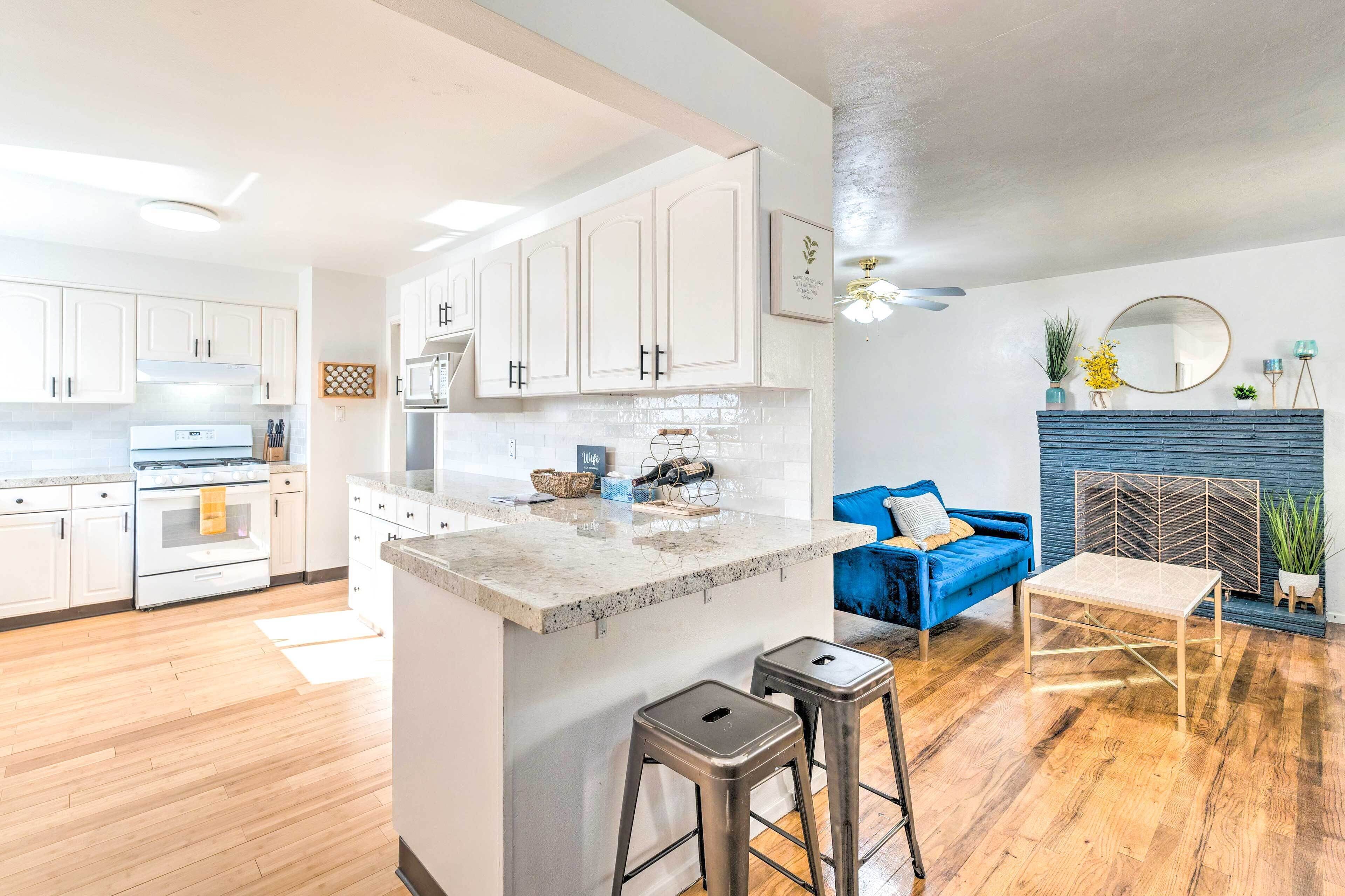 Microwave, oven, stovetop, dishwasher