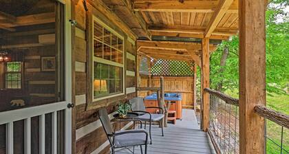 Covered Deck & Fire Pit: Smoky Mountain Cabin