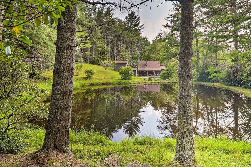 Rustic Cabin w/ Patio & Pond on Blue Ridge Parkway - Stone Mountain, NC