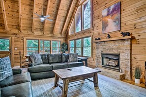 Fireplace - Family-friendly Gatlinburg Cabin w/ Pool Access! (Gatlinburg)