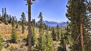 A mountainous landscape with dense coniferous trees and a clear sky. - Lovely Fraser Retreat w/ Hot Tub & Fire Pit! (Fraser)