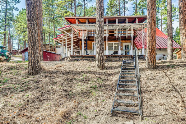 House (2 Bedrooms) | Front of property - Ruidoso Cabin w/ Forest Views & Covered Porch (Ruidoso)