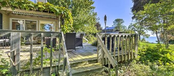 Deck + Fire Pit: Waterfront Lake Michigan Escape