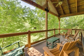 Front of property - Cozy Creekside Cabin w/ Fire Pit & Views! (Hayesville)