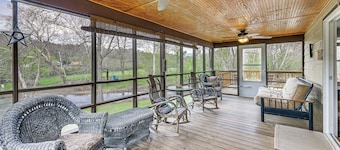 Fire Pit + Patio: Creekside Cabin in Eagle Rock!