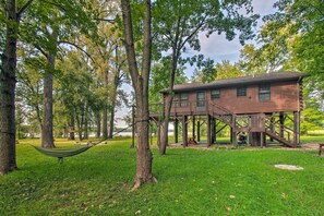 House (2 Bedrooms) | Front of property - Cozy Riverfront Getaway: Fishing On-site! (Lacon)