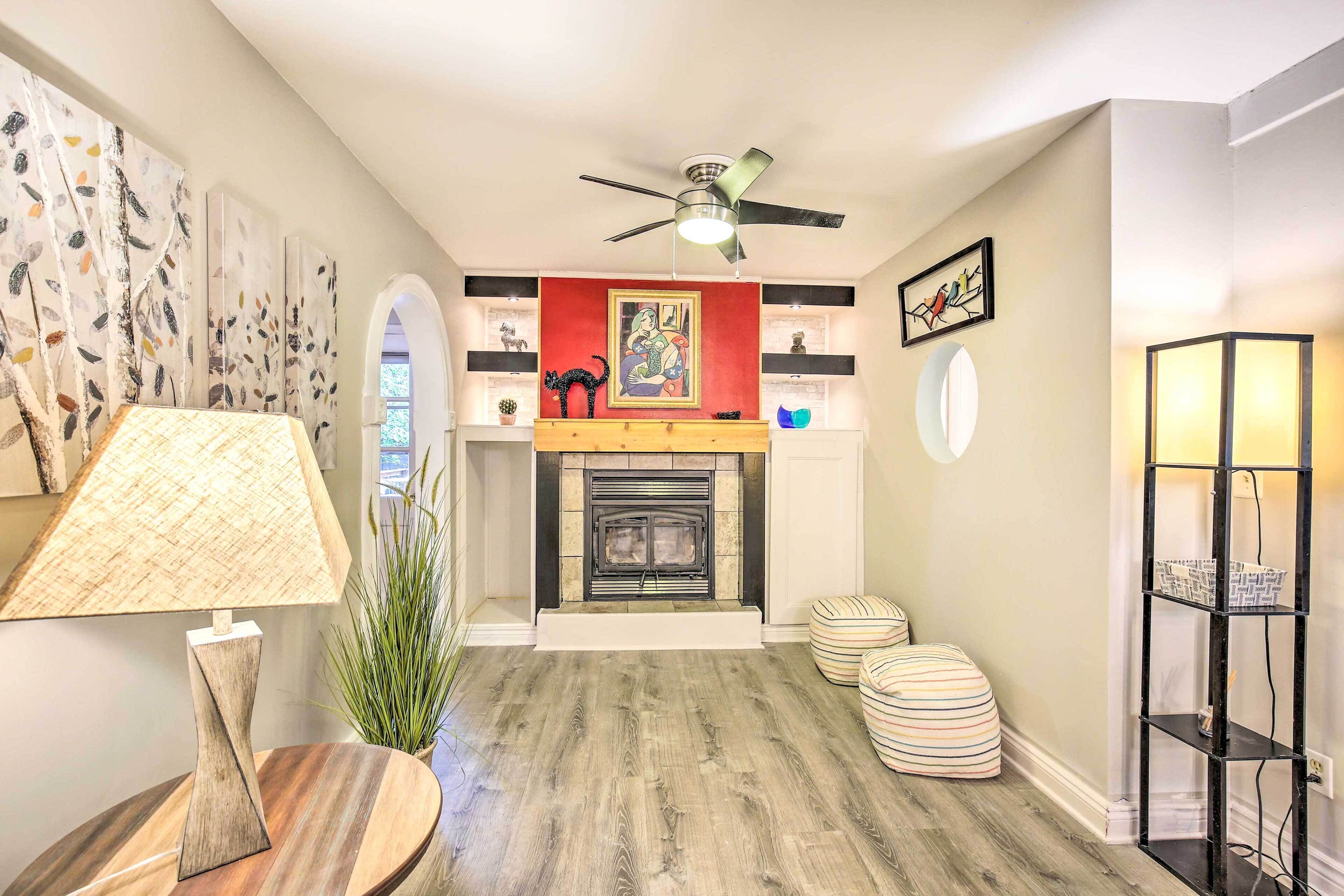 Overland Park Home w/ Deck & Waterfall Pond!