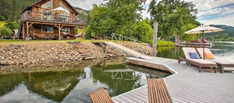 Waterfront Cabin w/ 2 Boat Docks & Mtn Views!