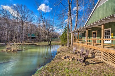 밝은 그린 갑초 캐빈: 하이킹, 수영 & 바비큐