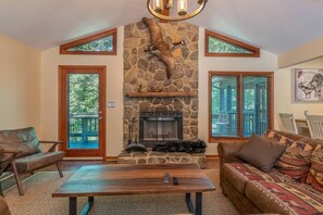 TV, fireplace, books, offices - Lakefront Paradise - Hot Tub, Game Rm, Kayaks, Dock (Moneta)