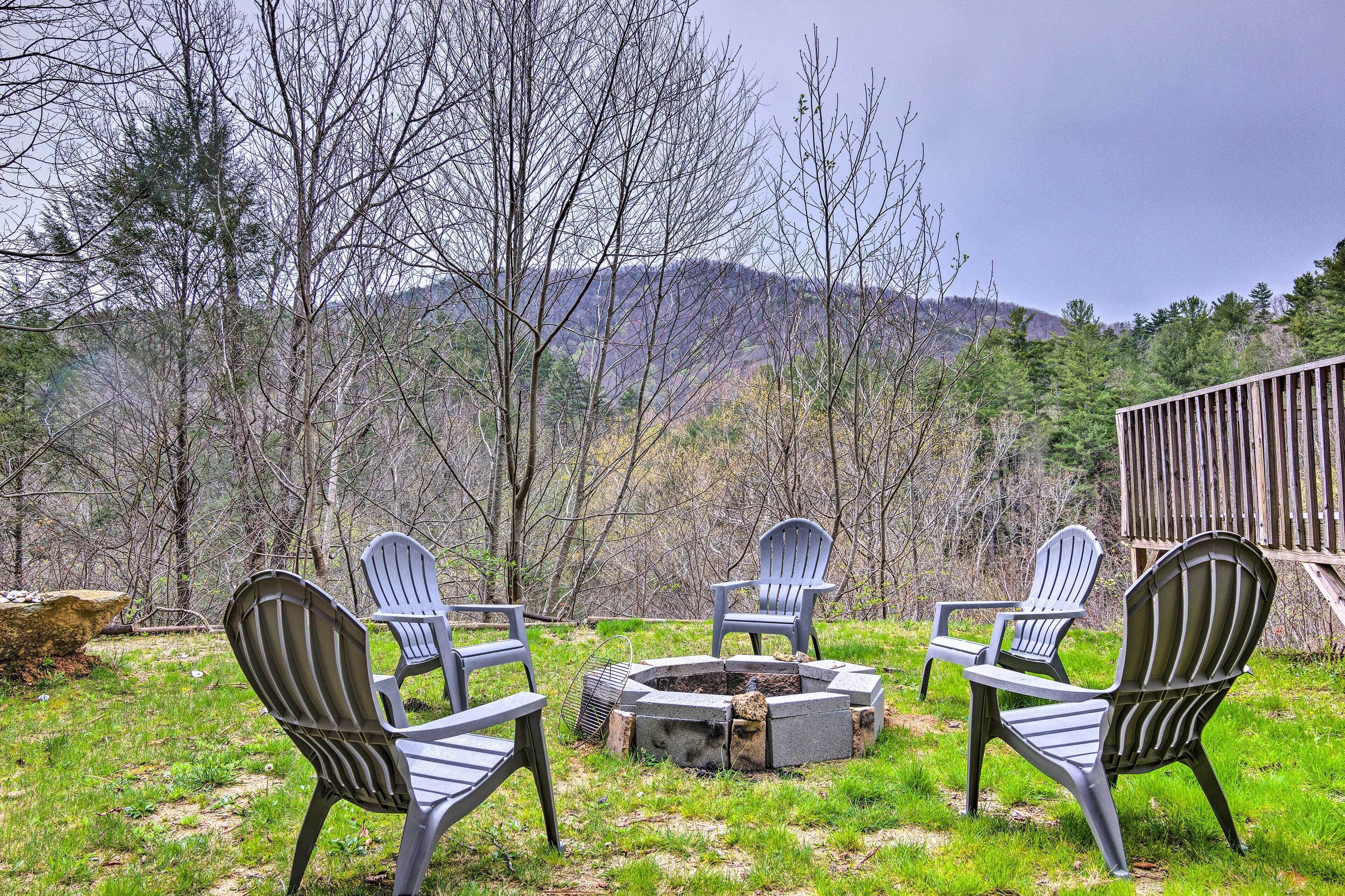 Charming Marion Cabin: Fire Pit & Mtn Views!