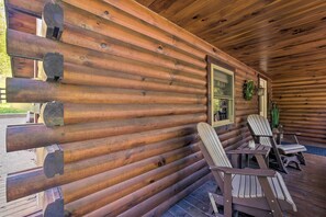 House (1 Bedroom) | Interior - Rustic Dundee Log Cabin w/ Hot Tub & Forest Views! (Dundee)