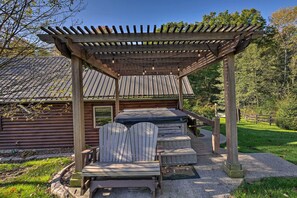 House (1 Bedroom) | Interior - Rustic Dundee Log Cabin w/ Hot Tub & Forest Views! (Dundee)
