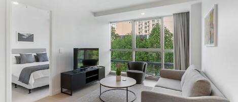 Smart TV, foosball, books