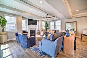 TV, fireplace - Ocean City House Rental < 1 Mile to Beach! (Ocean City)