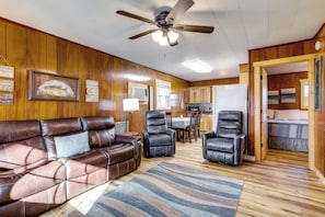 House (2 Bedrooms) | Interior - Devils Fork Resort Cabin w/ Designated Boat Slip! (Higden)