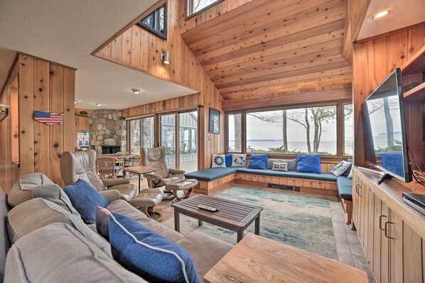 House (6 Bedrooms) | Interior - Unwind Fireside, Walk to Water! Lake Michigan Home (Lake Leelanau)