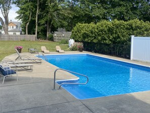Outdoor pool, a heated pool - Charming beach home, complete with pool & cozy guest house! (Clinton)