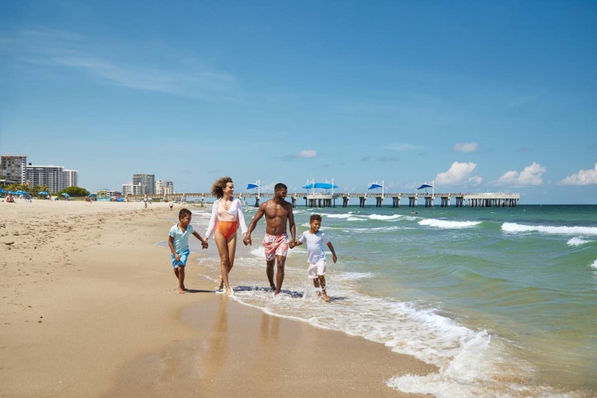 On the beach, windsurfing, motor boating, fishing