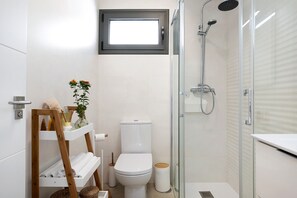 Dusche, Haartrockner, Handtücher