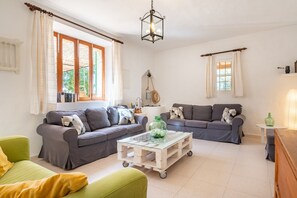 TV, lareira, mesa de pingue-pongue