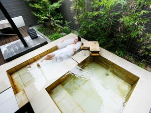 Standard, Twin Room, Private bath, Sleeping bath, Non Smoking | Bathroom | Separate bathtub and shower, spring water bathtub, rainfall showerhead - yumotoankiyohime (Kirishima)