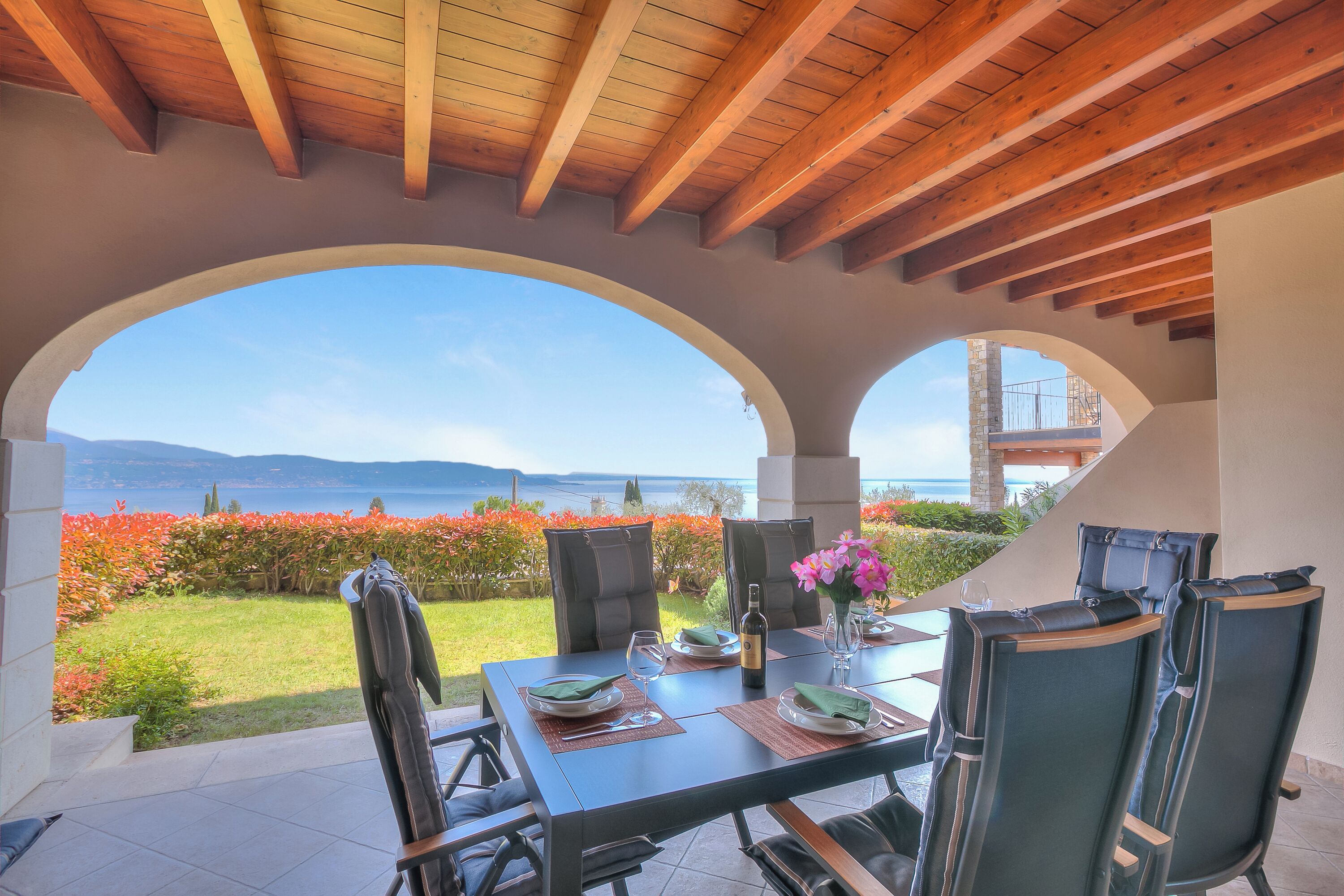 Family Apartment, Multiple Bedrooms, 2 Bathrooms, Mountainside (Borgo Belvedere-lake view & shared) | Outdoor dining