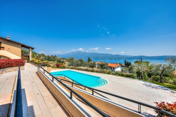 Family Apartment, Multiple Bedrooms, 2 Bathrooms, Mountainside (Borgo Belvedere-lake view & shared) | Pool