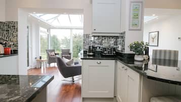Fridge, dishwasher, electric kettle, toaster