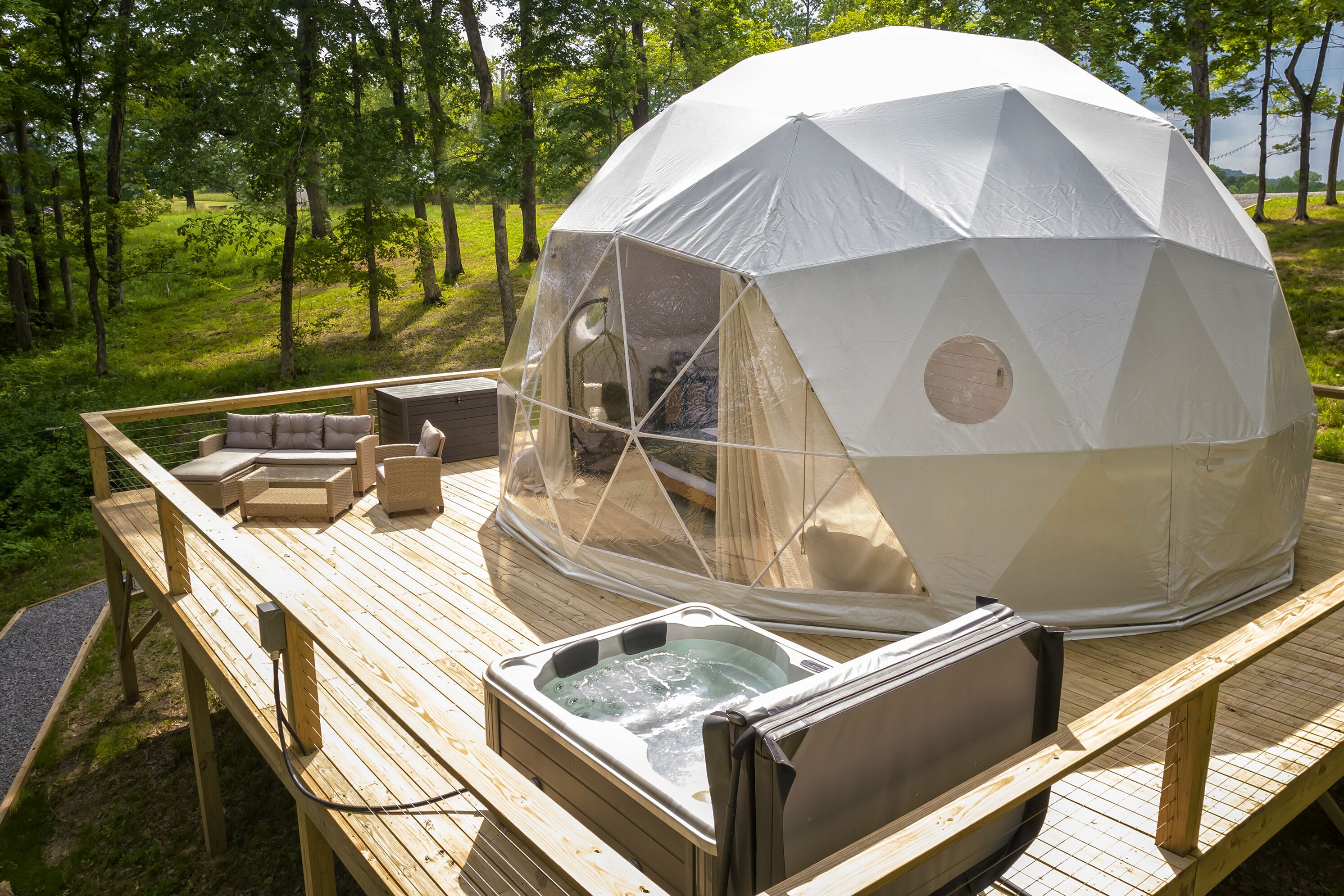 Glamping Dome with Hot Tub in Shawnee Forest