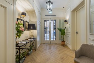 43-inch flat-screen TV with cable channels