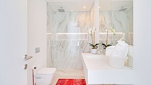 Dusche, Haartrockner, Handtücher