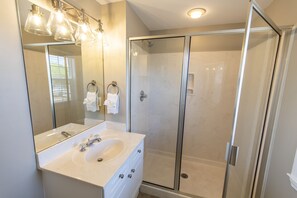 Shower, towels, soap