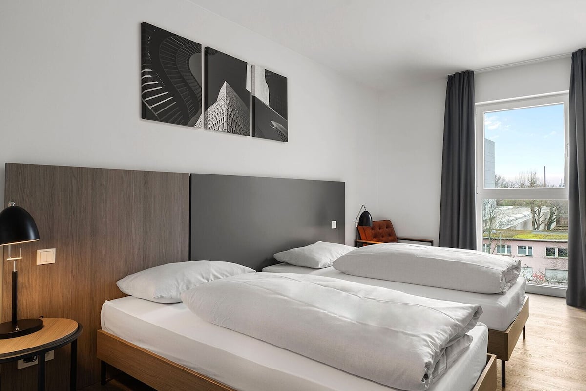 Classic Twin | 1 slaapkamer, verduisterende gordijnen, geluiddichte muren