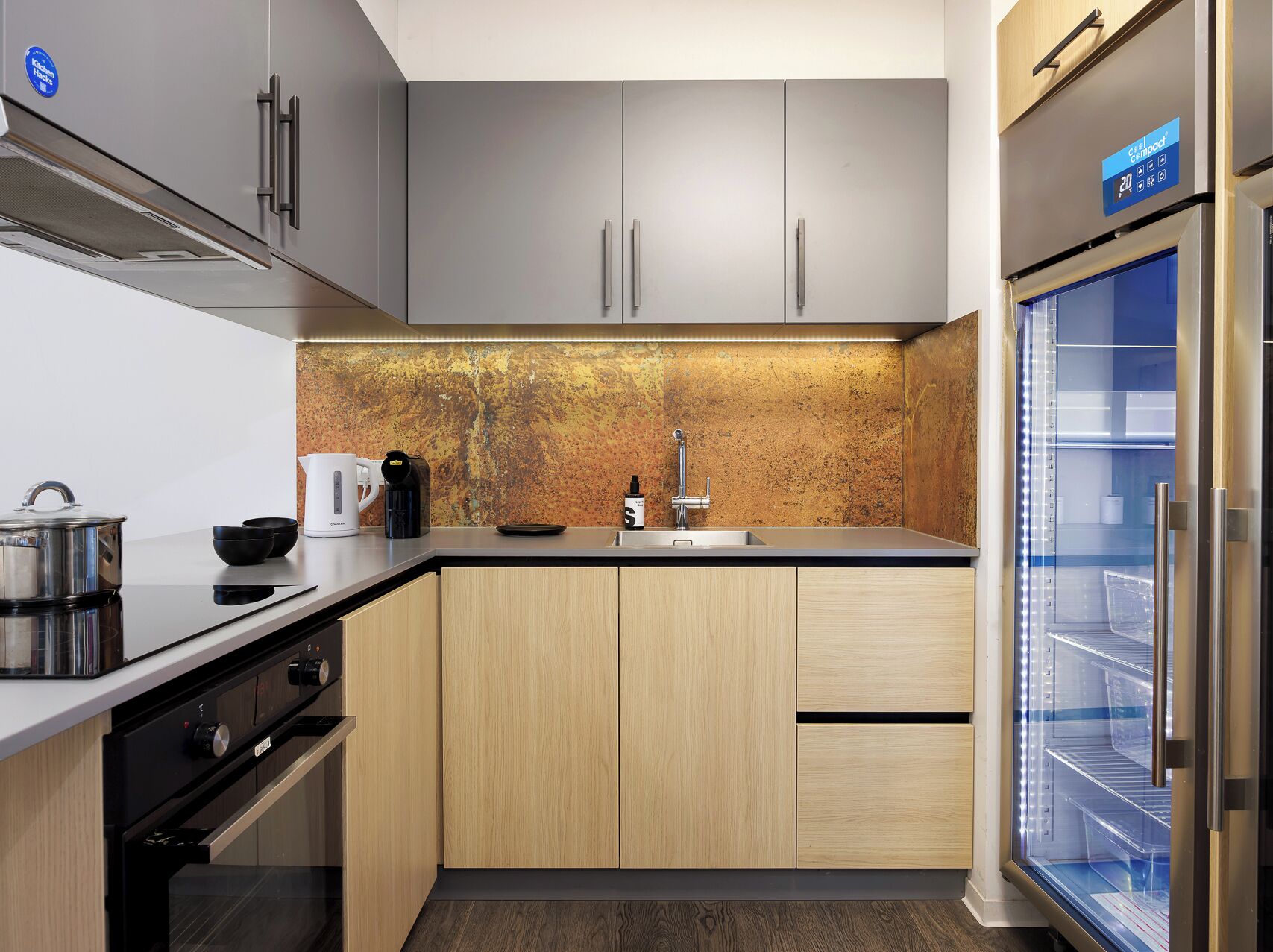 Fridge, microwave, spices, eco-friendly cleaning products