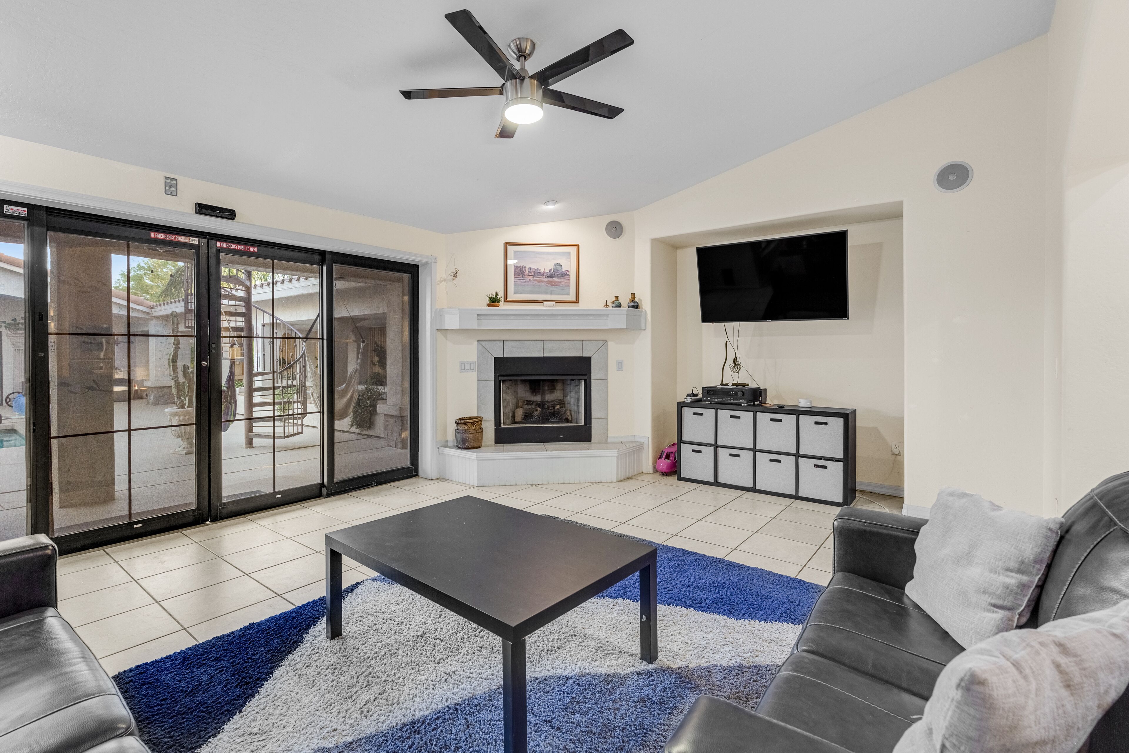 Gated home + casita with pool, spa, patio, outdoor kitchen, & exercise room