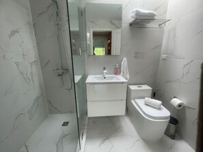 Regadera, amenidades de baño gratuitas, secadora de cabello 