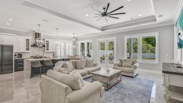 House | Living area | 65-inch Smart TV with digital channels, TV, Netflix