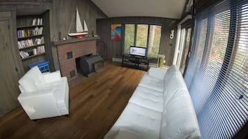 Una Smart TV, una chimenea