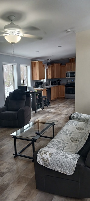 Living area - Secluded Home in the woods next to State Land (Iron Mountain)