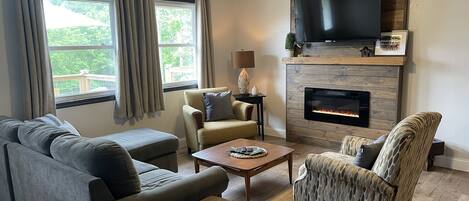 Smart-tv en een open haard