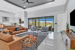 TV, DVD player, music library, video library