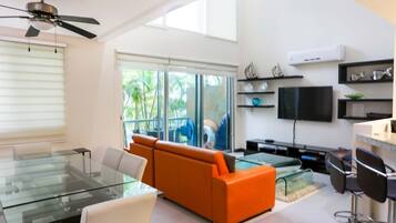 Premium Villa, 2 Bedrooms, Pool Access, Pool View | Living area | 42-inch Smart TV with cable channels, Netflix, pay films