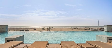 An infinity pool, a heated pool