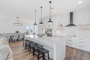 Fridge, microwave, stovetop, dishwasher - Carolina Blue Skies is 2nd Row, Steps to the Beach, Ocean Views and New Construction (Holden Beach)