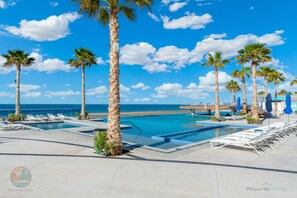 Pool - EncantameTowers- RockyPoint- 1603 · Encantame-Luxury-Grass Wall-HeatedLazyRiver-King (Playa Encanto)