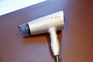 Hair dryer, towels