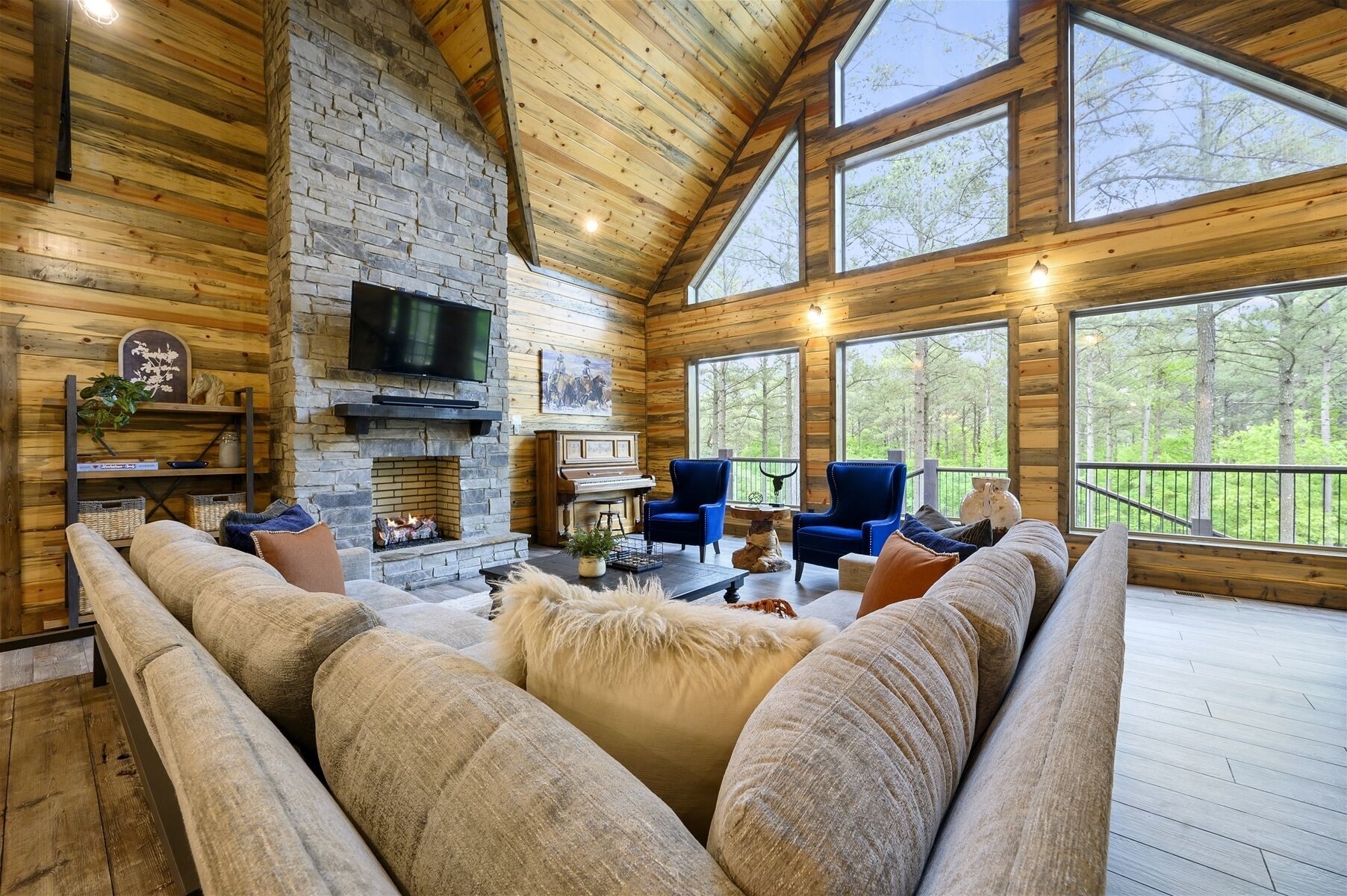 薄型テレビ、暖炉、テレビゲーム機、書斎 / ワークスペース