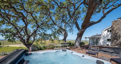 Hilltop Vineyard Estate with 360 Views, Hot Tub & Pool!